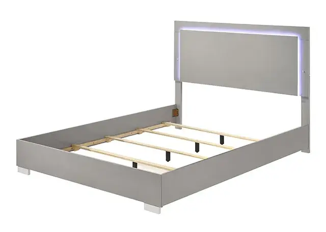 Contemporary Light Taupe Queen Bedroom Set — Bed Frame, view 2