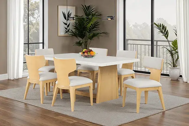 Contemporary Natural Dining Set — Dining Table, view 3