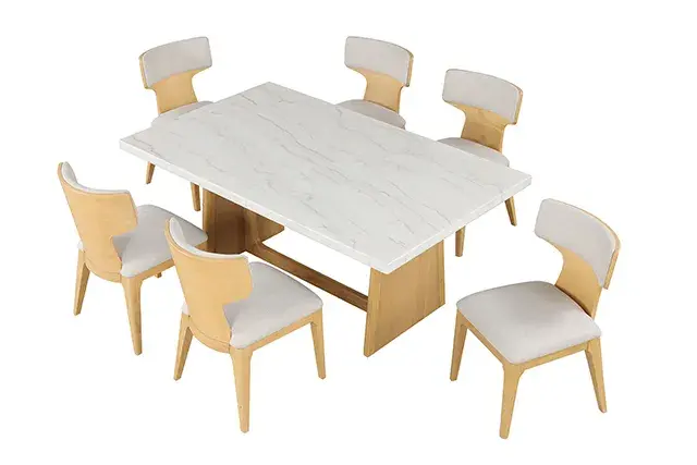 Contemporary Natural Dining Set — Dining Table, view 4