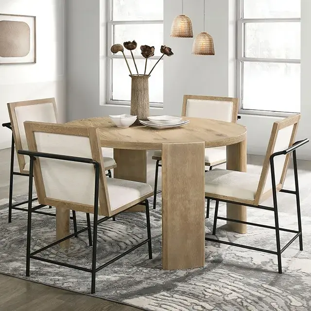 Contemporary Oak Dining Set — Dining Table, main view