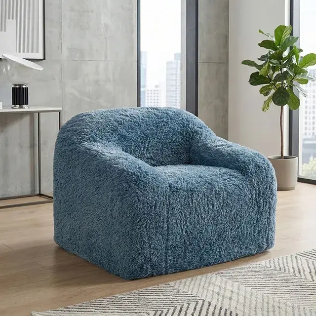 Contemporary Ocean Blue Accent Chair — Lounge Chair, view 3