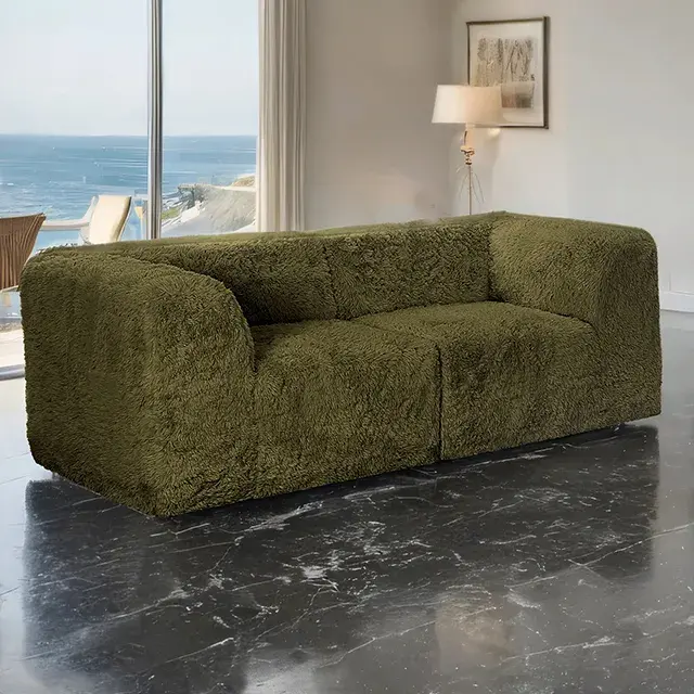 Contemporary Olive Green Sofa — Sofa, view 4