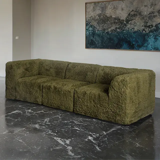 Contemporary Olive Green Sofa — Sofa, main view