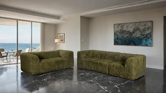 Contemporary Olive Green Sofa — Sofa, view 5
