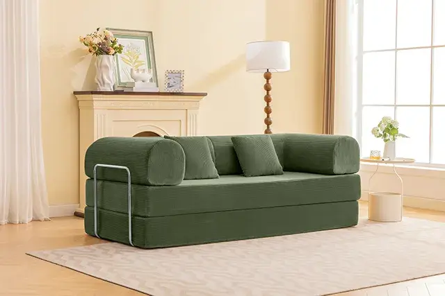 Contemporary Olive Green Sofa (Perri) — Sofa, view 2