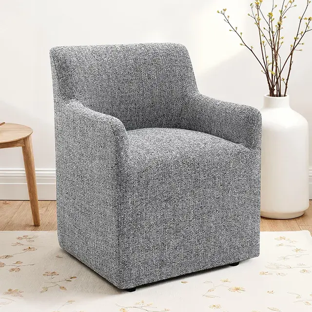 Contemporary Pewter Gray Accent Chair (Fico) — Lounge Chair, main view