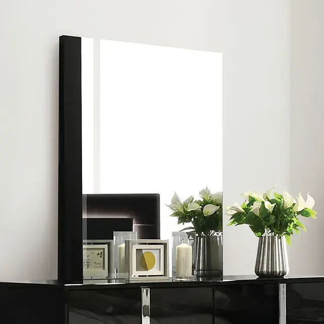 Contemporary Piano Black Nightstand — Nightstand, view 4