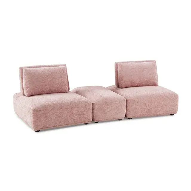 Contemporary Pink Modular Sectional — Sofa, view 10