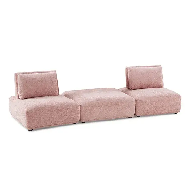 Contemporary Pink Modular Sectional — Sofa, view 11