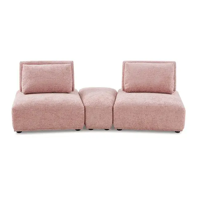 Contemporary Pink Modular Sectional — Sofa, view 2