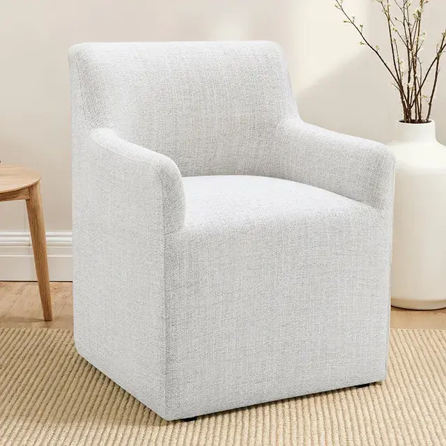 Contemporary Pristine White Accent Chair (Fico) — Lounge Chair, view 2