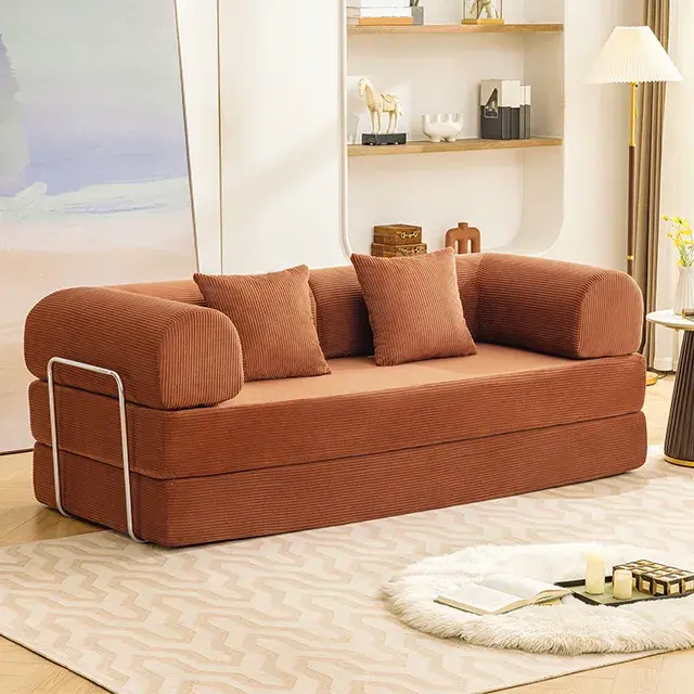 Contemporary Rustic Brown Sofa — Sofa, main view