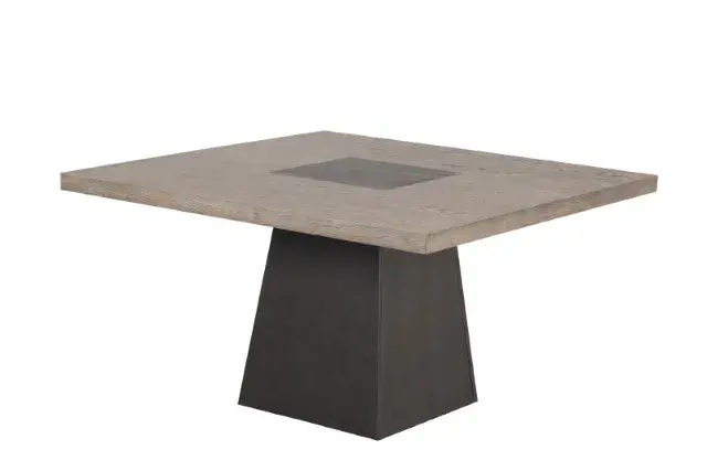 Contemporary Rustic Oak/Dark Walnut Dining Set — Dining Table, view 2