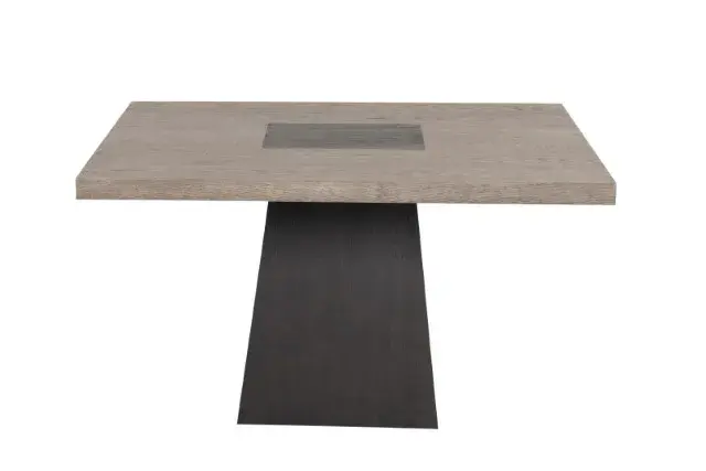 Contemporary Rustic Oak/Dark Walnut Dining Set — Dining Table, view 4
