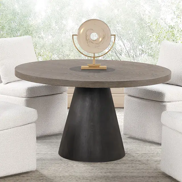 Contemporary Rustic Oak/Dark Walnut Dining Set — Dining Table, view 6