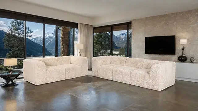 Contemporary Sand Loveseat — Sofa, view 3