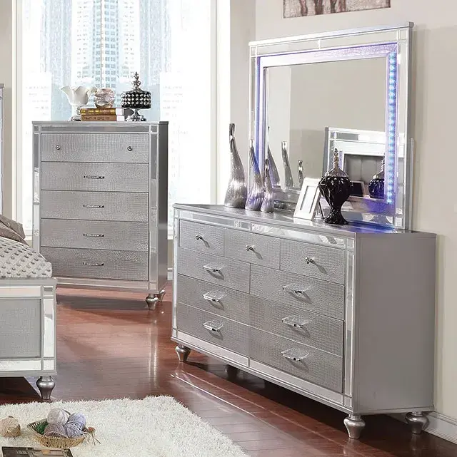 Contemporary Silver Nightstand (Brachium) — Nightstand, view 3