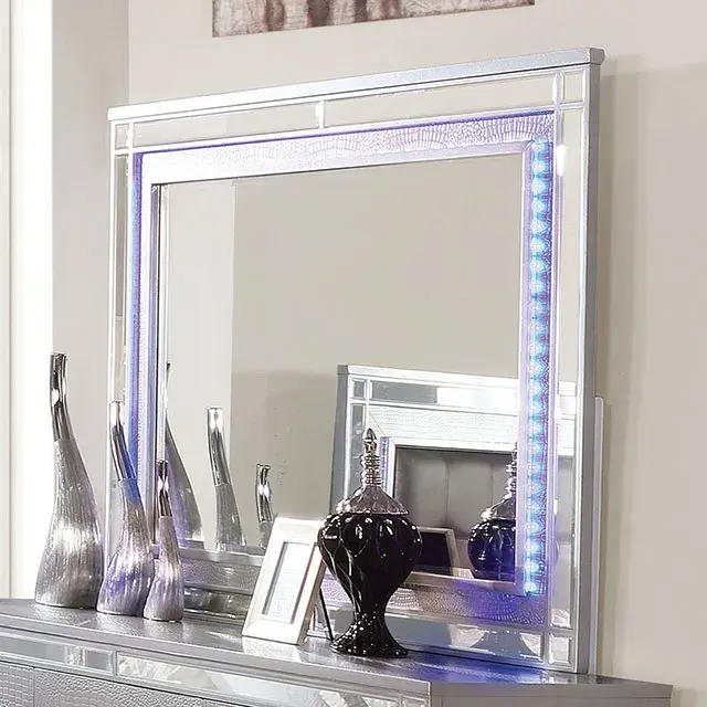Contemporary Silver Nightstand (Brachium) — Nightstand, view 4