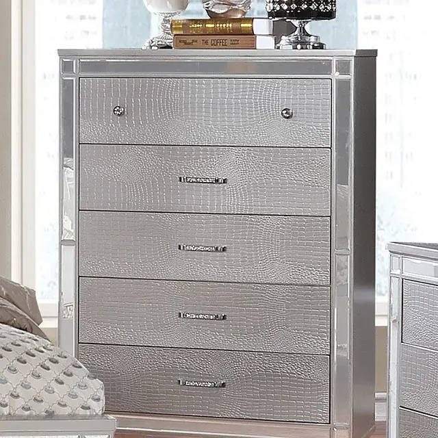 Contemporary Silver Nightstand (Brachium) — Nightstand, view 5