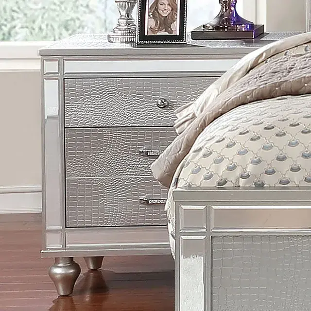 Contemporary Silver Nightstand (Brachium) — Nightstand, view 6