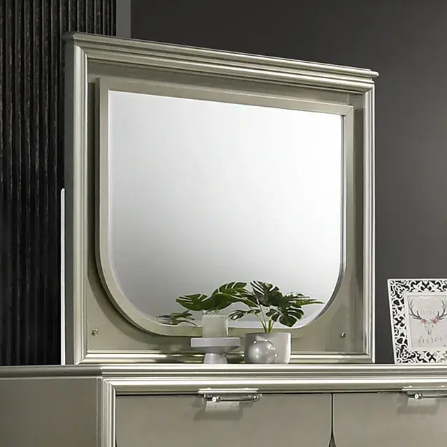 Contemporary Silver Nightstand (Sheridan) — Nightstand, view 4