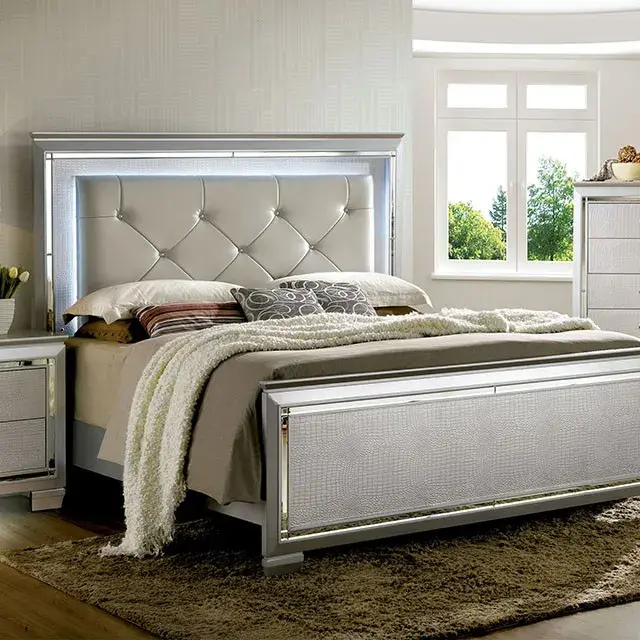 Contemporary Silver Queen Bedroom Set, custom commercial furniture by DMD Furnishing