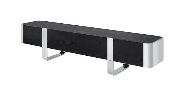 Contemporary Silver/Black TV Console — TV Unit, view 3