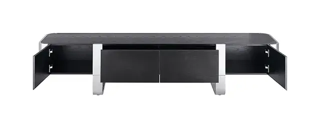 Contemporary Silver/Black TV Console — TV Unit, view 5
