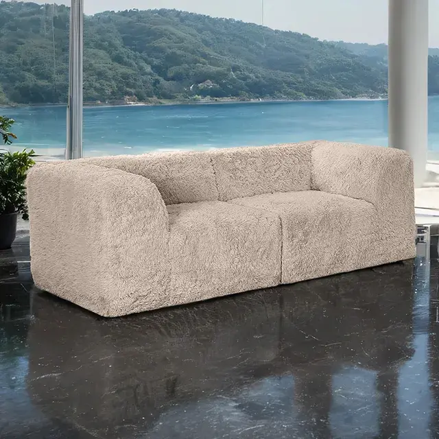 Contemporary Taupe Loveseat — Sofa, view 4