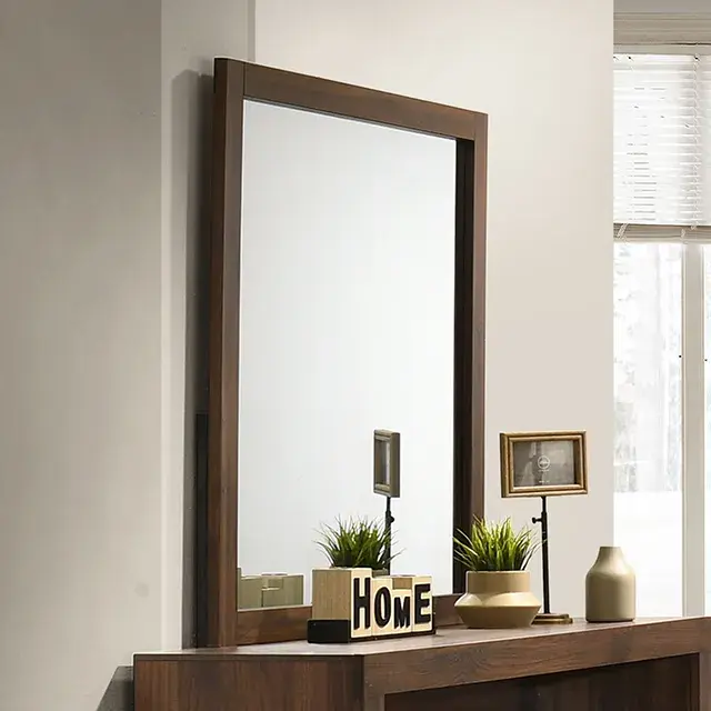 Contemporary Walnut Nightstand — Nightstand, view 5