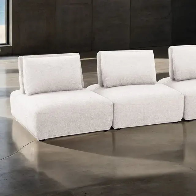 Contemporary White Modular Sectional — Sofa, view 4
