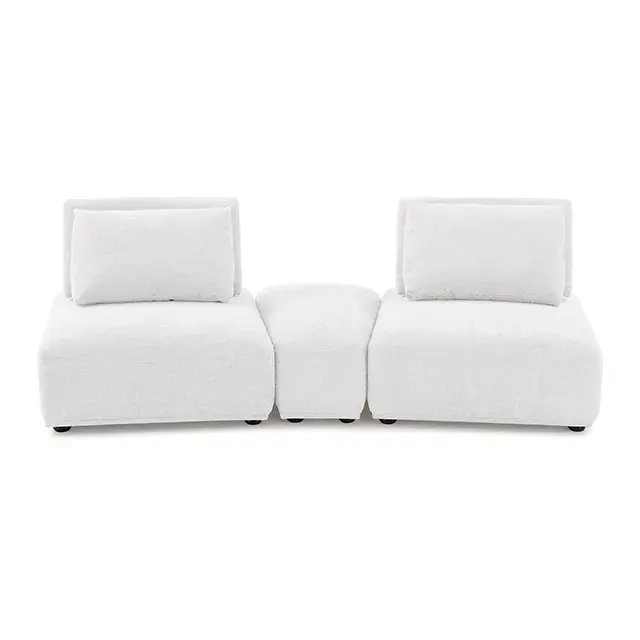 Contemporary White Modular Sectional — Sofa, view 5
