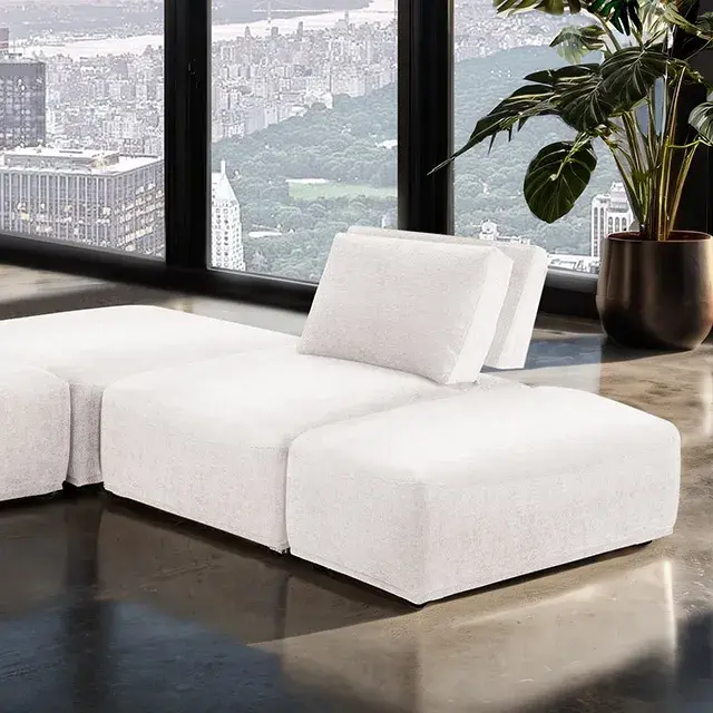 Contemporary White Modular Sectional — Sofa, view 6
