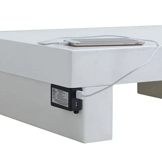 Contemporary White Nightstand (Christie) — Nightstand, view 2