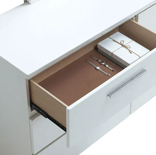 Contemporary White Nightstand (Christie) — Nightstand, view 3