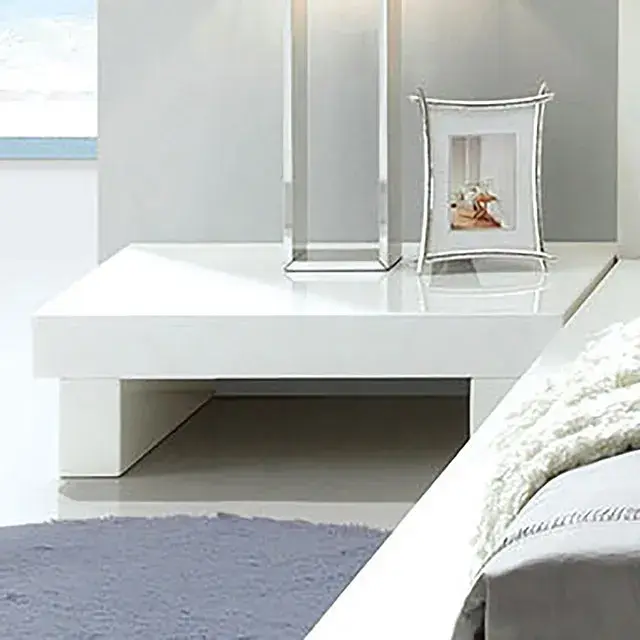 Contemporary White Nightstand (Christie) — Nightstand, view 4