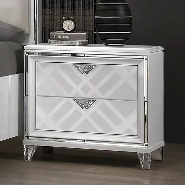 Contemporary White Nightstand (Emmeline) — Nightstand, view 10