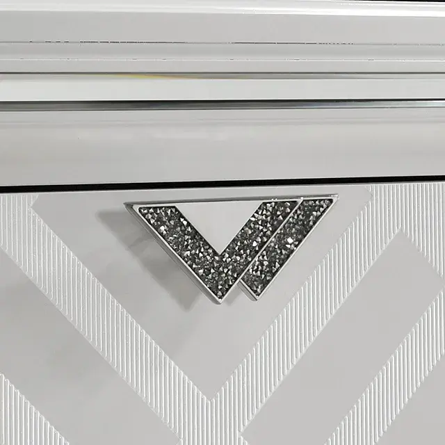 Contemporary White Nightstand (Emmeline) — Nightstand, view 4