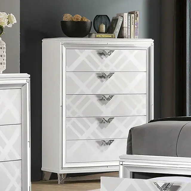 Contemporary White Nightstand (Emmeline) — Nightstand, view 9