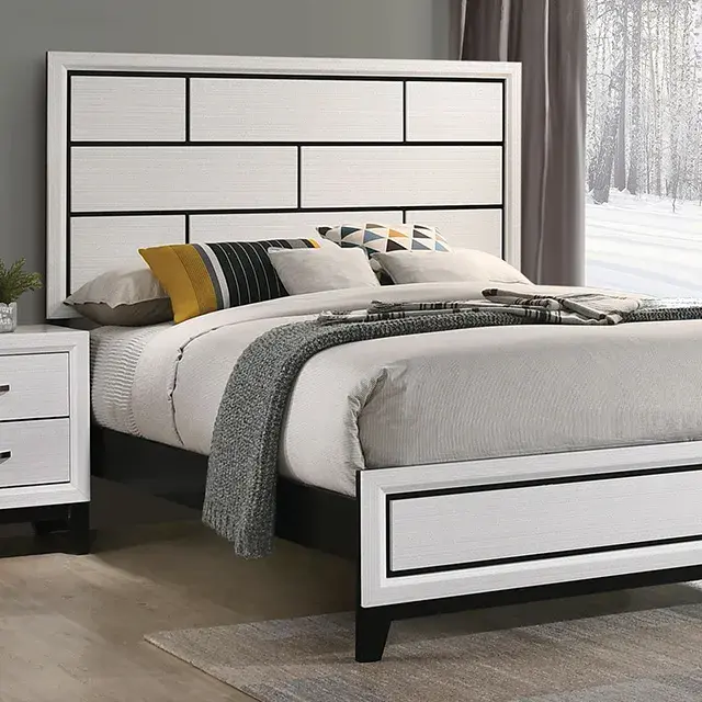 Contemporary White Nightstand (Errico) — Nightstand, main view