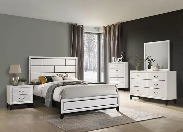 Contemporary White Nightstand (Errico) — Nightstand, view 3