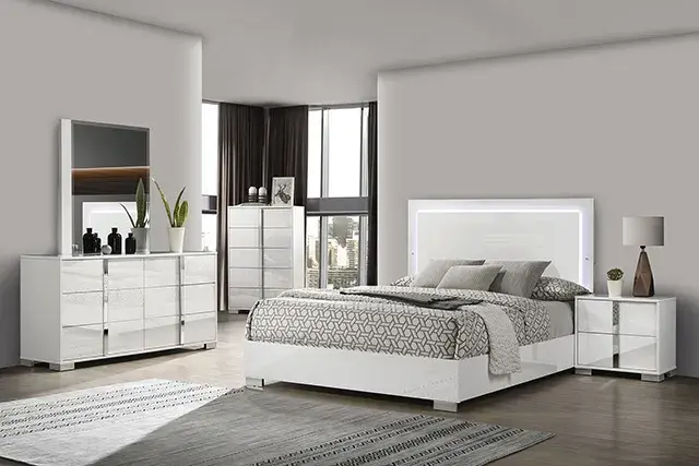 Contemporary White Nightstand (Sinistra) — Nightstand, view 3