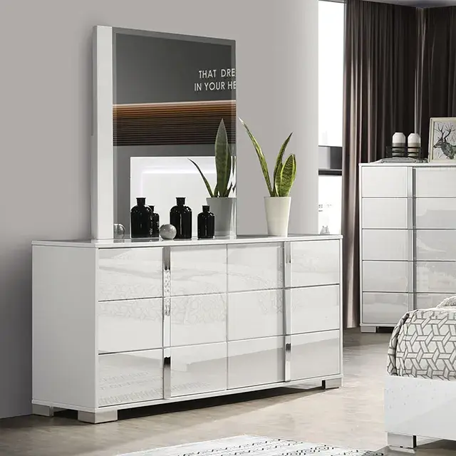 Contemporary White Nightstand (Sinistra) — Nightstand, main view