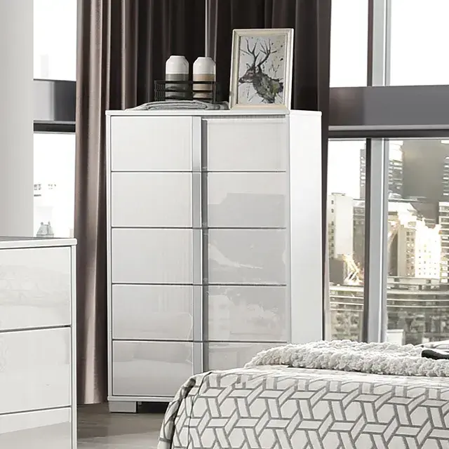 Contemporary White Nightstand (Sinistra) — Nightstand, view 5