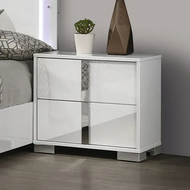 Contemporary White Nightstand (Sinistra) — Nightstand, view 6