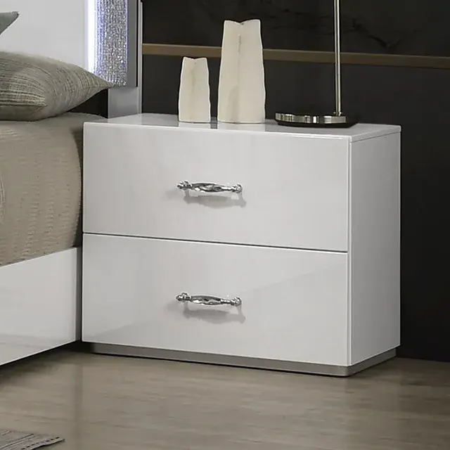 Contemporary White Nightstand (Stoholm) — Nightstand, view 2