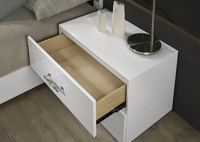 Contemporary White Nightstand (Stoholm) — Nightstand, view 3