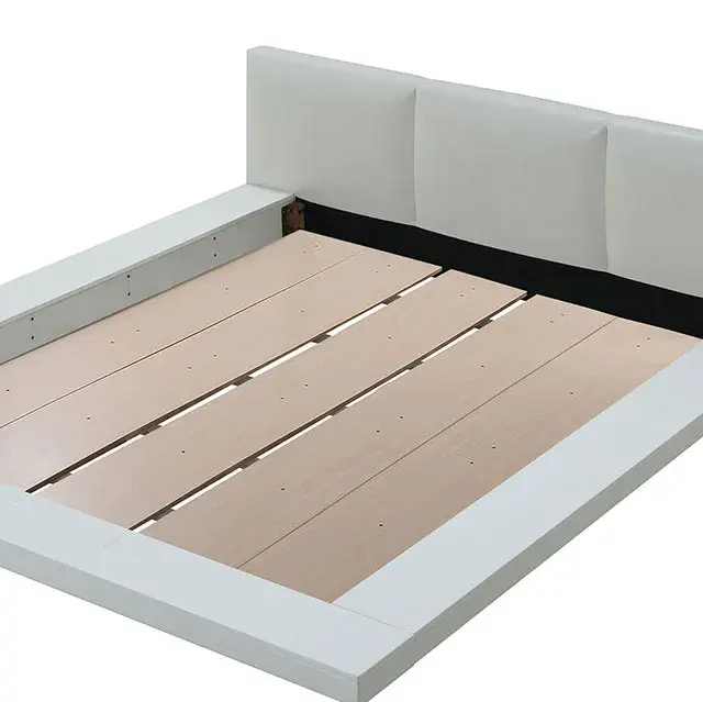 Contemporary White Queen Bedroom Set (Christie) — Bed Frame, view 2
