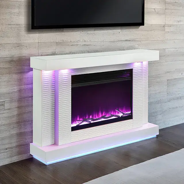 Contemporary White TV Console — TV Unit, view 4