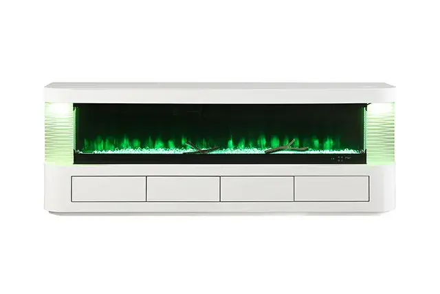 Contemporary White TV Console (Luken) — TV Unit, view 6